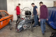 Pneumobil z Wydziału Mechnicznego przed zawodami Aventics Pneumobile Competition 2019 r. na Węgrzech, fot. zasoby WM PB