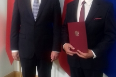Prof. Władysław Gardziejczyk odebrał nominację z rąk Prezydenta Andrzeja Dudy, uroczystość w Pałacu Prezydenckim 27 czerwca 2019 r. Warszawa