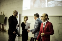 Karolina Zuba i Hubert Trammer. Gala konkursu Drewno w Architekturze 2019 na Wydziale Architektury PB. 14 listopada 2019 r., fot. B. Śliwecki (WA)