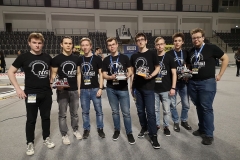 Reprezentanci Politechnikio Białostockiej na zawodach Sumo Challenge 2019 w Łodzi, 7 grudnia 2019 r.