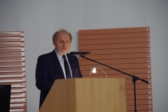 Wiceprzewodniczący Rady Przemysłowo–Programowej mgr. inż. Bogusław Łącki. Uroczyste obchody 70-lecia Wydziału Elektrycznego Politechniki Białostockiej, 7 lutego 2020 r.