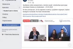 Transmisja online rozmowy ministra Gowina z przedstawicielami Parlamentu Studentów RP odbyła się 23 marca 2020 r.