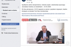 Transmisja online rozmowy ministra Gowina z przedstawicielami Parlamentu Studentów RP odbyła się 23 marca 2020 r.