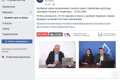 Transmisja online rozmowy ministra Gowina z przedstawicielami Parlamentu Studentów RP odbyła się 23 marca 2020 r.