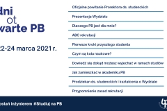 Dni Otwarte Politechniki Białostockiej. Agenda spotkania online