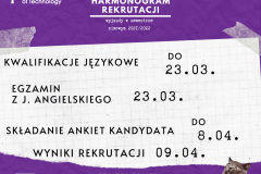 grafika ilustracyjna  dot. rekrutacji do Programu Erasmus+ na semestr zimowy roku akademickiego 2021/2022. Harmonogram rekrutacji