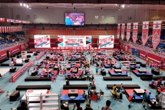 Zespół SumoMasters z Wydziału Mechanicznego PB na zawodach RobotChallenge w Chinach w 2019 roku. fot. z archiwum SumoMasters