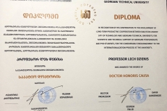 Prof. Lech Dzienis was awarded the title of Doctor Honoris Causa of the Georgian Technical University, photo from the archives of Lech Dzienis