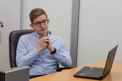 Doktorant mgr inż. Piotr Jankowski - laureat konkursu Start 2022 Fundacji na rzecz Nauki Polskiej  Wydział Mechaniczny PB fot. Piotr_Awramiuk_Politechnika Białostocka