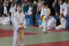 Zawodnik w oczekiwaniu na walkę na macie podczas XIV Turnieju Judo w Politechnice Białostockiej. fot.Dariusz Piekut/PB