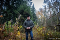 Dr inż. Aleh Marozau na terenie plantacji zachowawczej jodły pospolitej. fot. Dariusz Piekut / Politechnika Białostocka