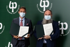 Podpisanie porozumienia o współpracy pomiędzy Politechniką Białostocką a Gminą Olecko, dnia 21.07.2021; fot. G. Kościuk